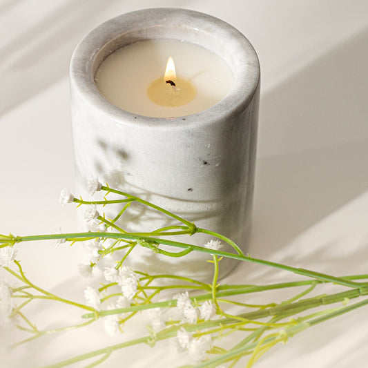 White marble luxury scented candle
