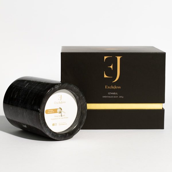 Gift set – Black marble candle with maintenance set